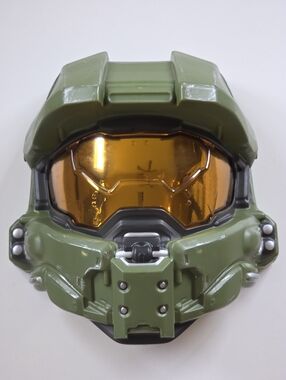 Halo Master Chief Green Tactical Helmet with Amber Visor Mask
